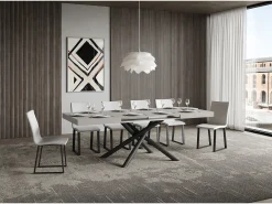 Mesa extensible 90x140/244 cm Famas Cachemira estructura Antracita