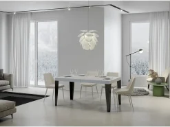 Mesa extensible 90x160/420 cm Flame Premium Fresno Blanco estructura Antracita