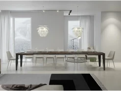 Mesa extensible 140/400x90 cm Flame nogal patas antracita