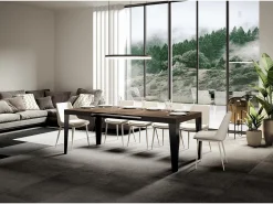 Mesa extensible 140/400x90 cm Flame nogal patas antracita