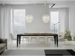 Mesa extensible 90x180/440 cm Flame Premium Nogal estructura Antracita