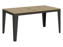 Mesa extensible 160/420x90 cm Flame Evolution roble natural estructura et patas antracita