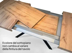 Mesa extensible 90x90/246 cm Flame Premium gris paloma patas antracita