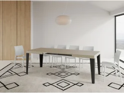 Mesa extensible 120/224x90 cm Flame cachemira patas antracita