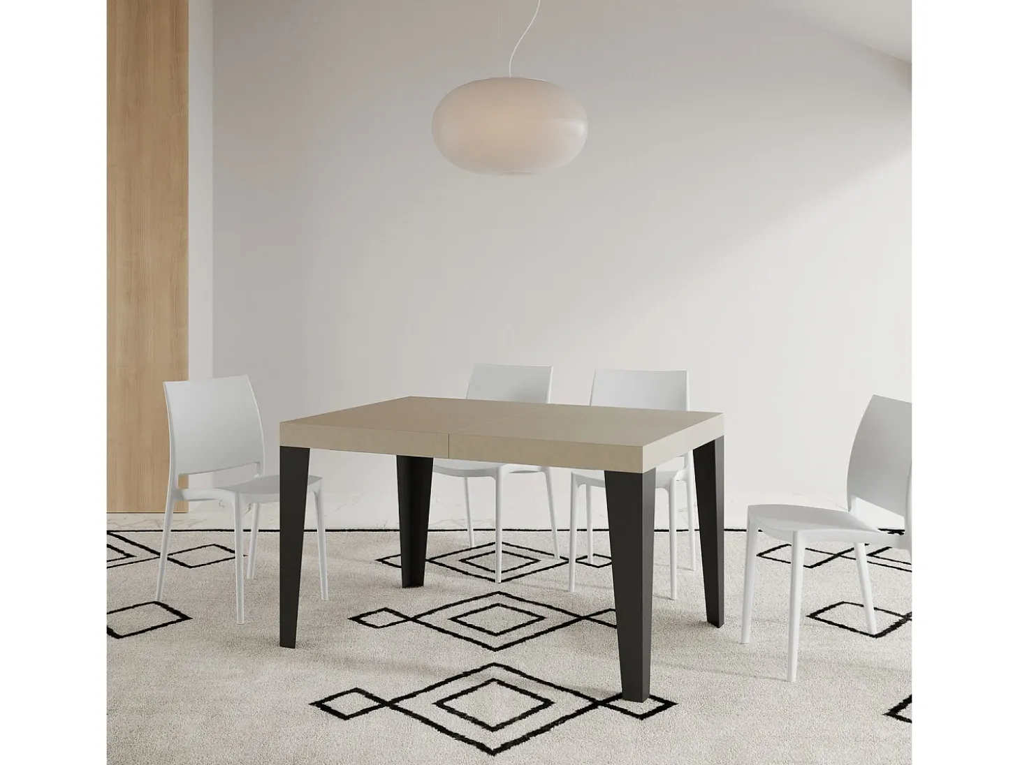 Mesa extensible 120/224x90 cm Flame cachemira patas antracita