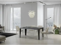 Mesa extensible 160/244x80 cm Flame cemento patas antracita