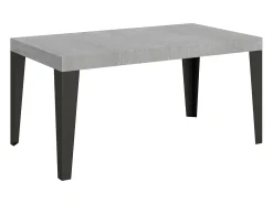 Mesa extensible 160/244x80 cm Flame cemento patas antracita