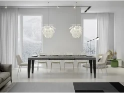 Mesa extensible 160/244x80 cm Flame cemento patas antracita