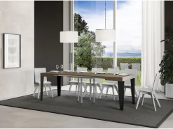 Mesa extensible 90/246x90 cm Flame gris paloma patas antracita