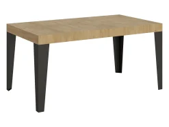 Mesa extensible 160/244x80 cm Flame roble natural patas antracita