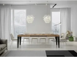 Mesa extensible 160/244x80 cm Flame roble natural patas antracita