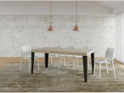 Mesa extensible 90x180/284 cm Flame Premium Cachemira patas antracita