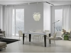 Mesa extensible 90x140/400 cm Flame Premium Fresno Blanco estructura Antracita
