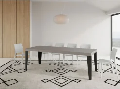Mesa extensible 120/380x90 cm Flame Premium patas cachemir antracita