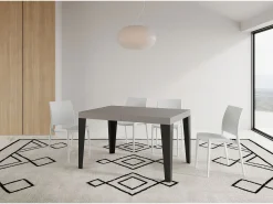 Mesa extensible 120/380x90 cm Flame cachemir patas antracita