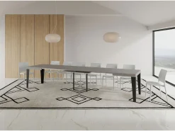 Mesa extensible 120/380x90 cm Flame cachemir patas antracita