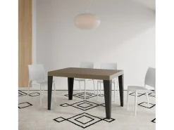 Mesa extensible 90x140/400 cm Flame Premium gris paloma patas antracita