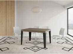 Mesa extensible 90x140/400 cm Flame Premium gris paloma patas antracita