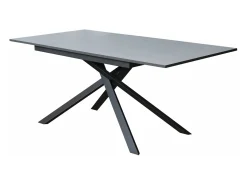 Mesa extensible 90x120/180 cm Ganty Bianco Spatolato - borde del mismo color que la estructura Antracita