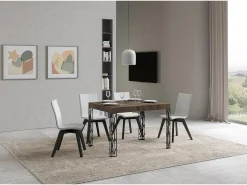 Mesa extensible 70x110/194 cm Ghibli Nogal estructura Antracita