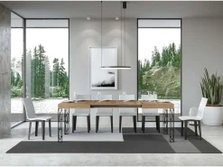 Mesa extensible 90x130/234 cm Ghibli Roble Natural estructura Antracita