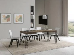 Mesa extensible 80x120/204 cm Ghibli Nogal estructura Antracita