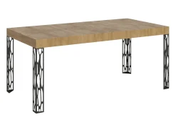 Mesa extensible 90x200/304 cm Ghibli Roble Natural estructura Antracita