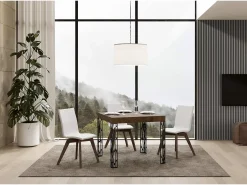 Mesa extensible 90x90/246 cm Ghibli Nogal estructura Antracita