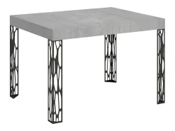 Mesa extensible 80x120/204 cm Ghibli Cemento estructura Antracita