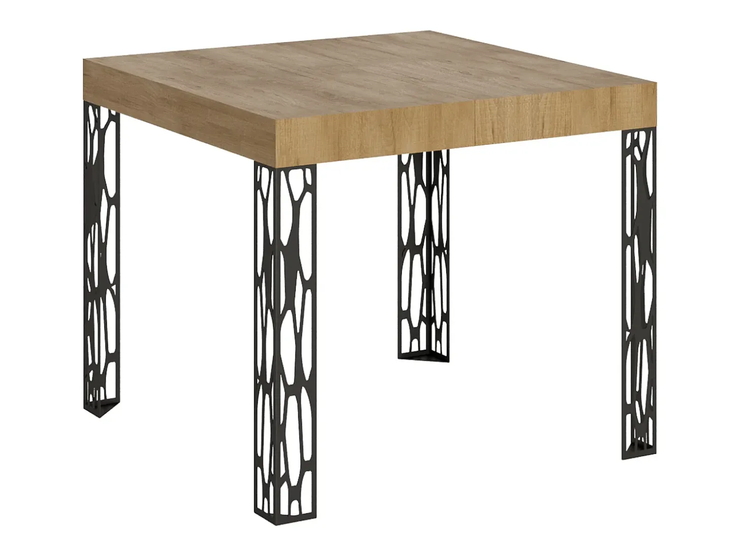 Mesa extensible 90x90/246 cm Ghibli Roble Natural estructura Antracita