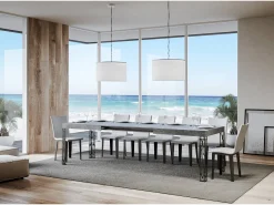 Mesa extensible 90x200/304 cm Ghibli Cemento estructura Antracita