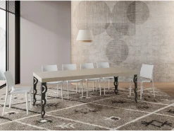 Mesa extensible 90x120/224 cm Karamay Premium cachemira patas antracita