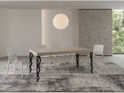 Mesa extensible 90x180/284 cm Karamay Premium cachemira patas antracita
