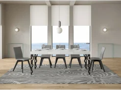 Mesa extensible 90x140/400 cm Karamay Premium Fresno Blanco estructura Antracita