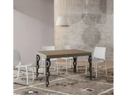 Mesa extensible 90x120/224 cm Karamay Premium gris paloma patas antracita