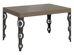 Mesa extensible 140/244x90 cm Karamay gris paloma patas antracita