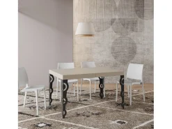 Mesa extensible 120/224x90 cm Karamay cachemira patas antracita