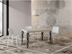 Mesa extensible 120/224x90 cm Karamay cachemira patas antracita