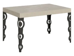 Mesa extensible 120/224x90 cm Karamay cachemira patas antracita