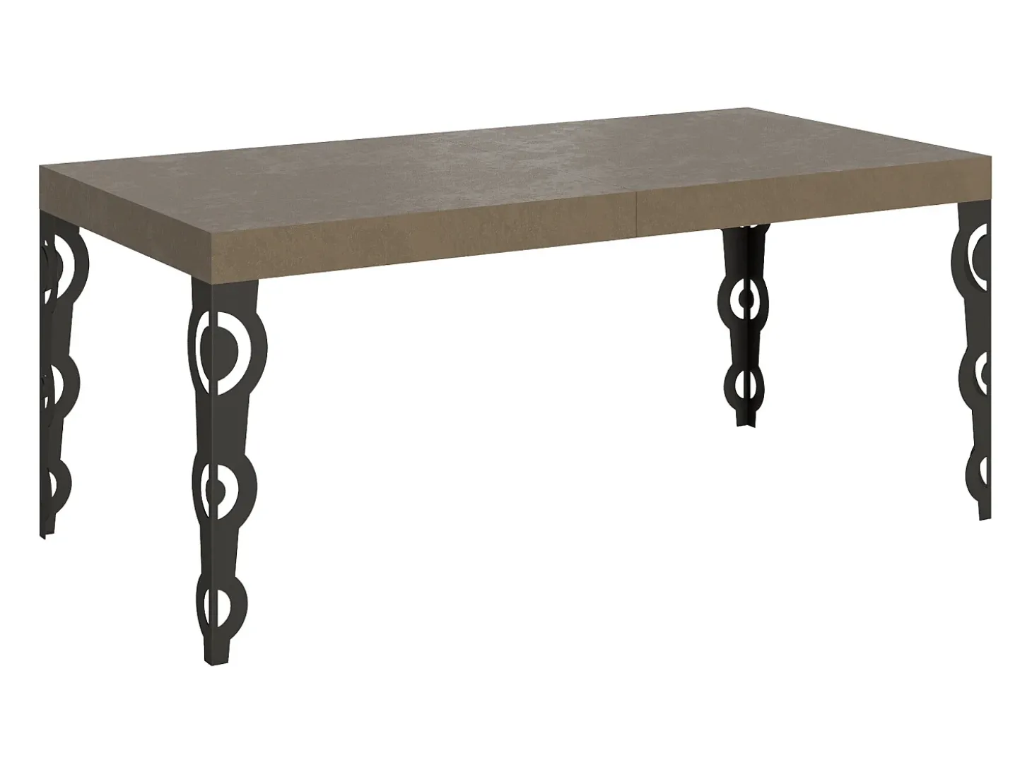 Mesa extensible 90x200/460 cm Karamay gris paloma patas antracita