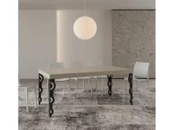 Mesa extensible 90x200/460 cm Karamay Premium cachemira patas antracita