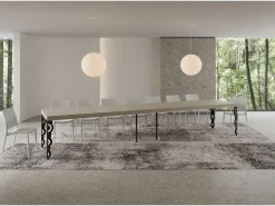 Mesa extensible 90x200/460 cm Karamay Premium cachemira patas antracita