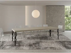 Mesa extensible 90x200/460 cm Karamay Premium cachemira patas antracita