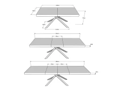 Mesa extensible 180/284x90 cm Karida Premium fresno blanco patas blancas
