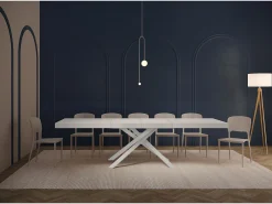Mesa extensible 180/284x90 cm Karida Premium fresno blanco patas blancas
