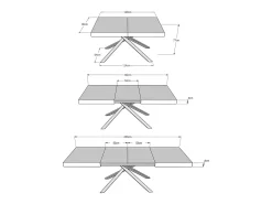 Mesa extensible 140/224x80 cm Karida cachemira patas blancas