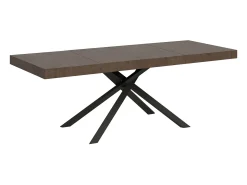 Mesa extensible 180/284x90 cm Karida Premium nogal patas antracita