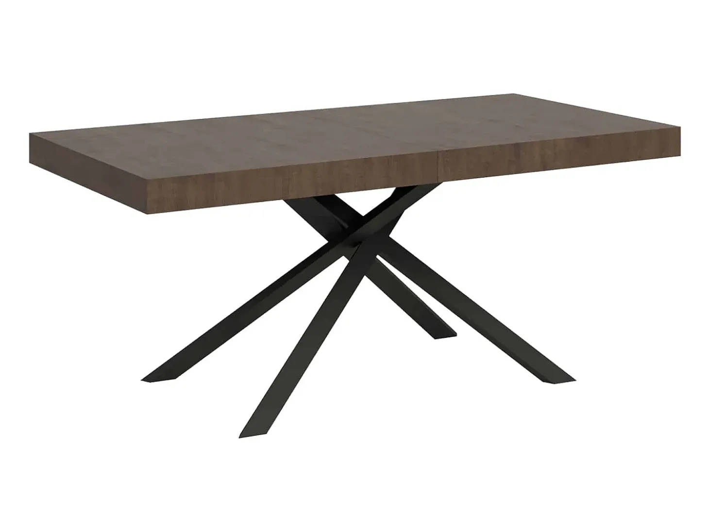 Mesa extensible 180/440x90 cm Karida nogal patas antracita
