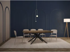 Mesa extensible 180/440x90 cm Karida nogal patas antracita