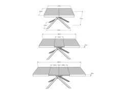 Mesa extensible 120/204x80 cm Karida nogal patas blancas